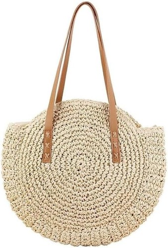 Strohtasche mittel rund - strohtasche,